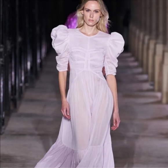 Isabel Marant Summer Dress Katici Light Pink NWT 36 Cotton/ Silk, Retail $1742 - Picture 5 of 10